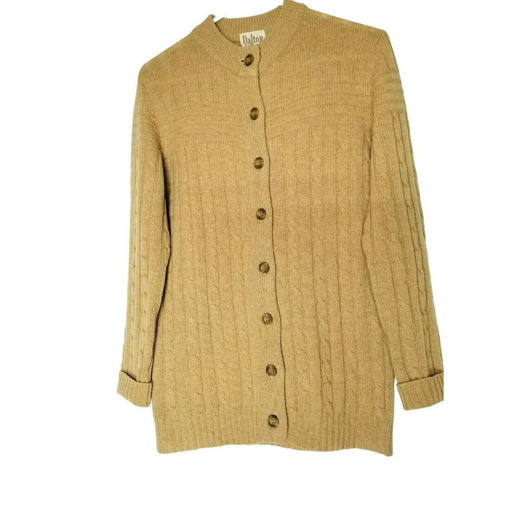 Dalton vintage Knit Sweater Camel hair‎ And Geelong Lambswool British Spun 36 S
